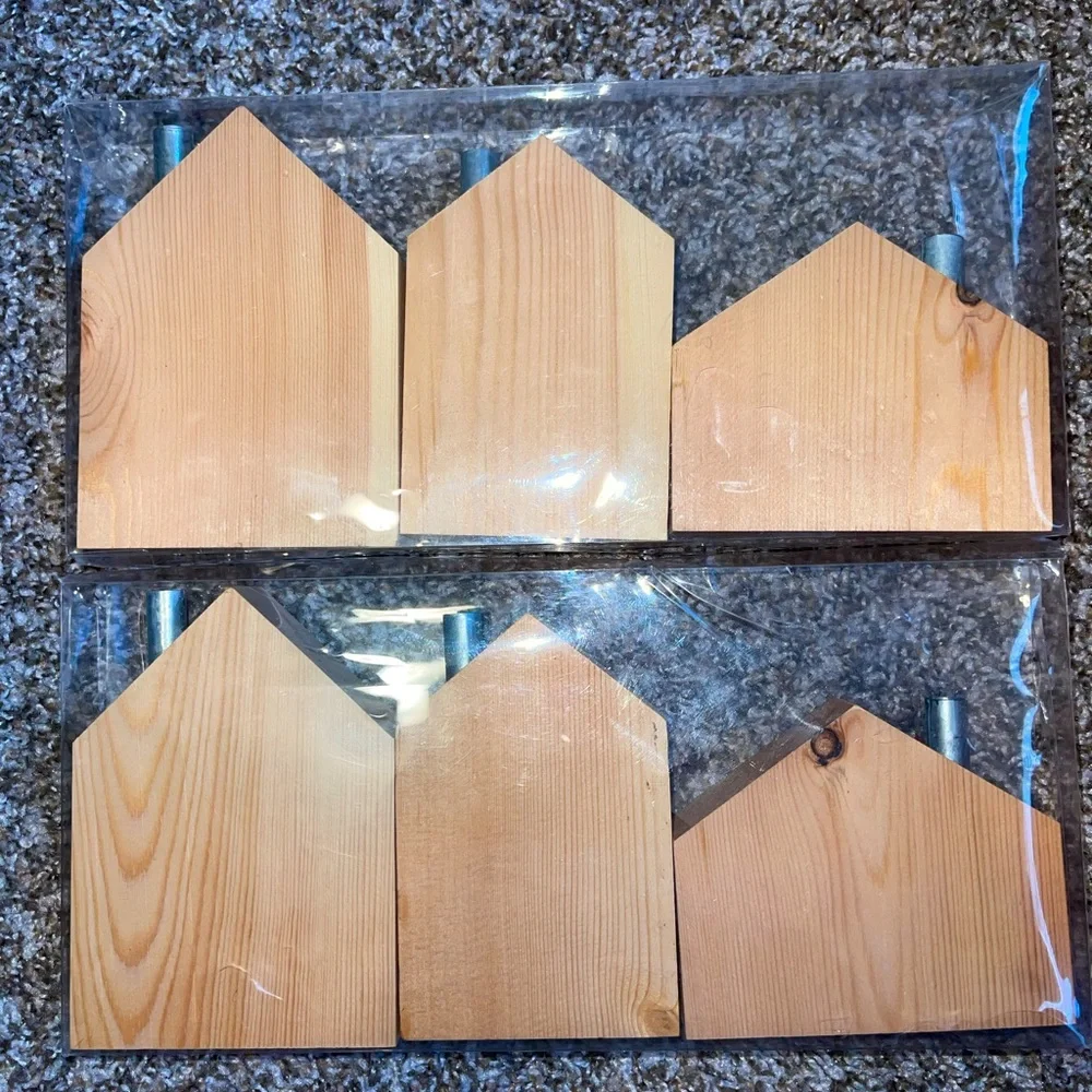 Mini Wooden House Block Set for Tier Tray -‎ Target Circle 2 sets (6)